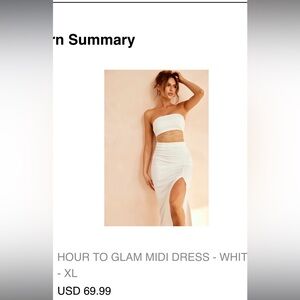 Sage and Paige midi white dress. XL.